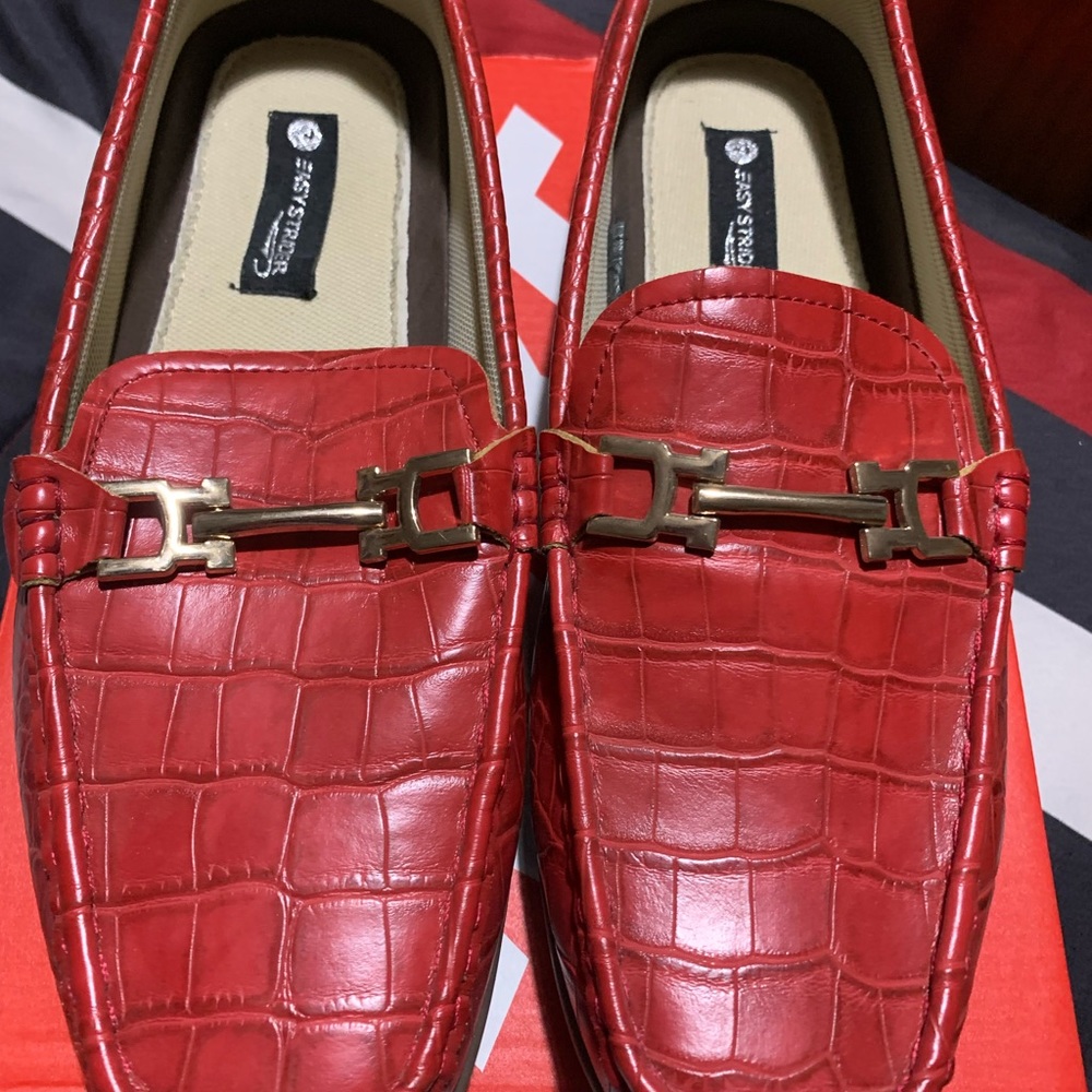 Red loafers